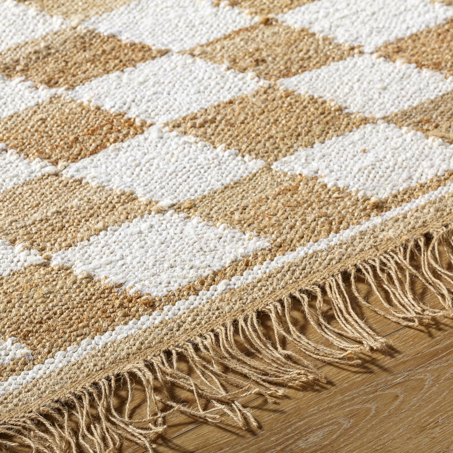 Livabliss x Becki Owens Kamey Farmhouse Fringe Area Rug, 9' x 12', Beige/Checkered