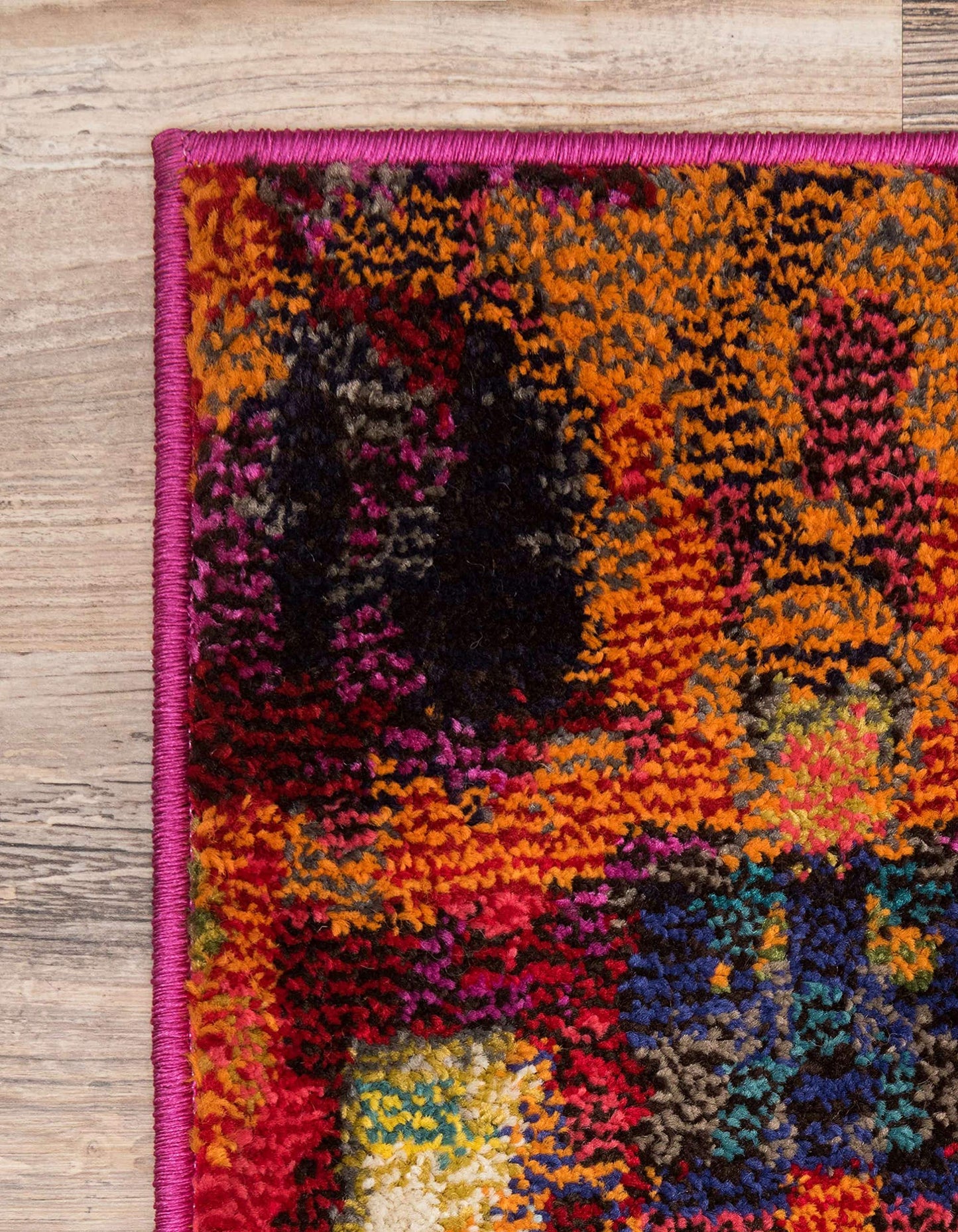 Unique Loom Jardin Collection Colorful, Vibrant, Abstract, Modern Area Rug (2' 7 x 8' 0 Runner, Multi/ Blue)