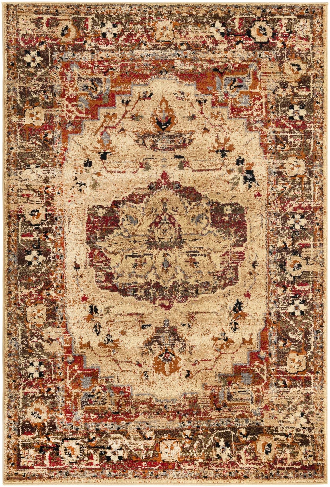 Unique Loom Saturn Collection Area Rug - Outlook (Rectangular 4' 0" x 6' 0", Cream/ Black)
