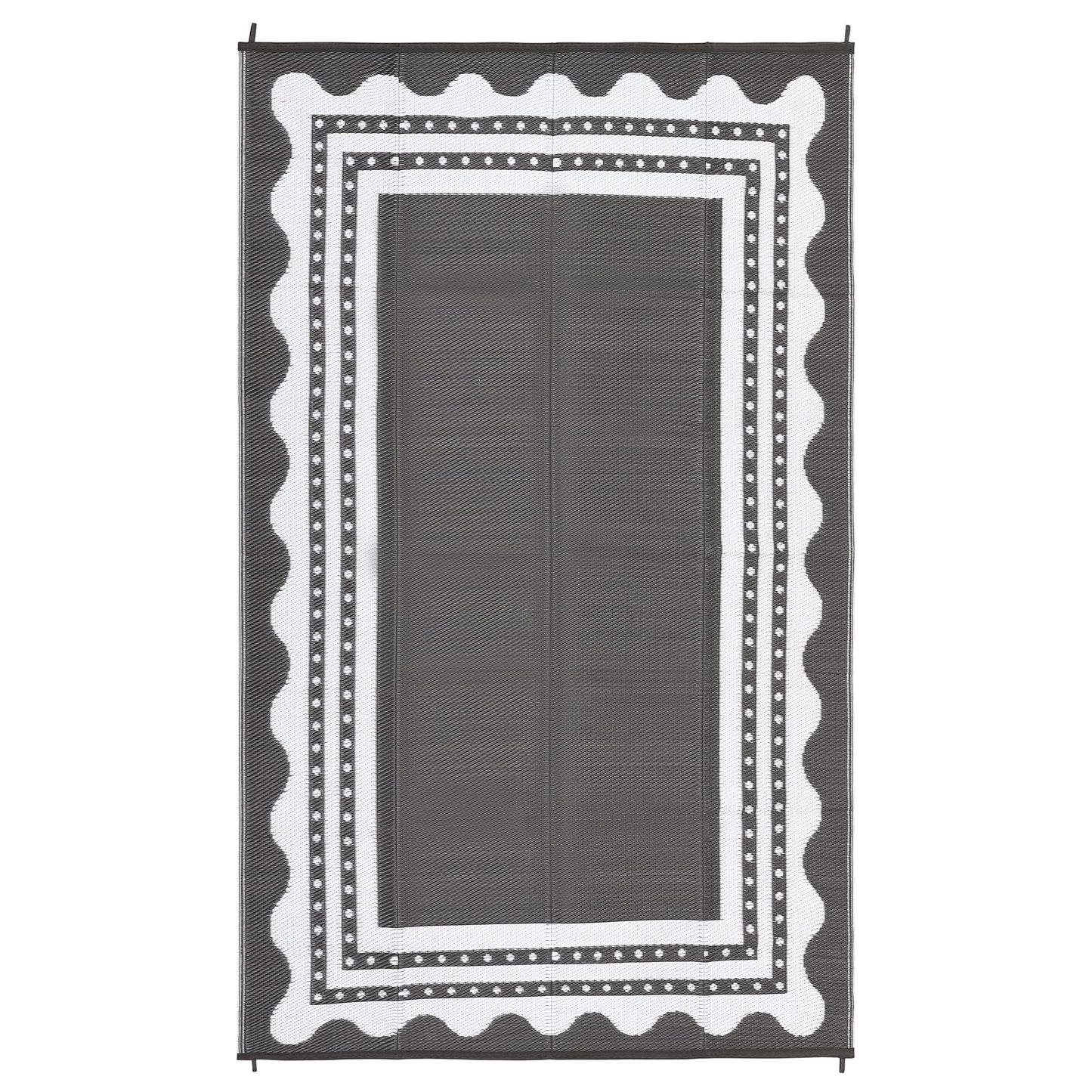 IDEALHOUSE Waterproof Outdoor Rug 8x10 for Patio, Reversible Modern Area Rug, Large Plastic Straw Mat for Camping, RV, Porch, Backyard, Deck, Picnic, Beach, Grey & White