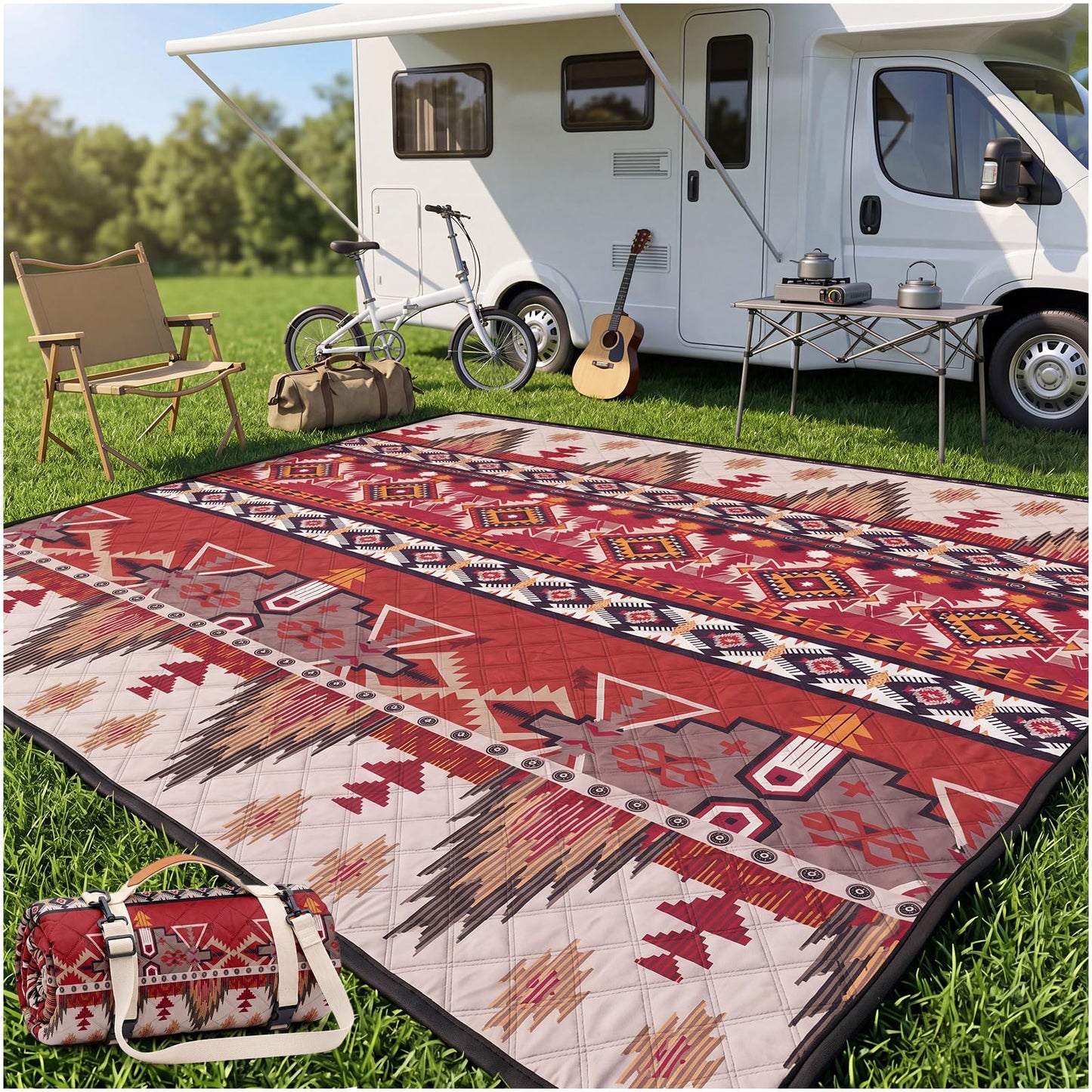 Waterproof Picnic Blanket Outdoor Camping Beach Mat Outside Rug Tent Floor Carpet Extra Large Foldable Sandproof Car Essential Roadtrip Gadget Rv Accessories Glamping Gear Must Haves Hiking Stuff Gift