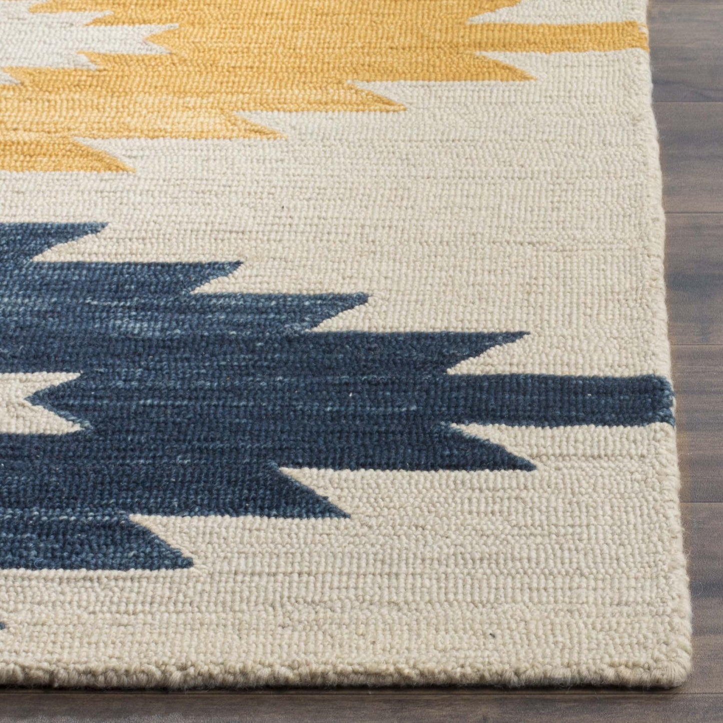 SAFAVIEH Aspen Collection Area Rug - 7' Square, Ivory & Multi, Handmade Moroccan Boho Tribal Wool, Ideal for High Traffic Areas in Living Room, Bedroom (APN704A)