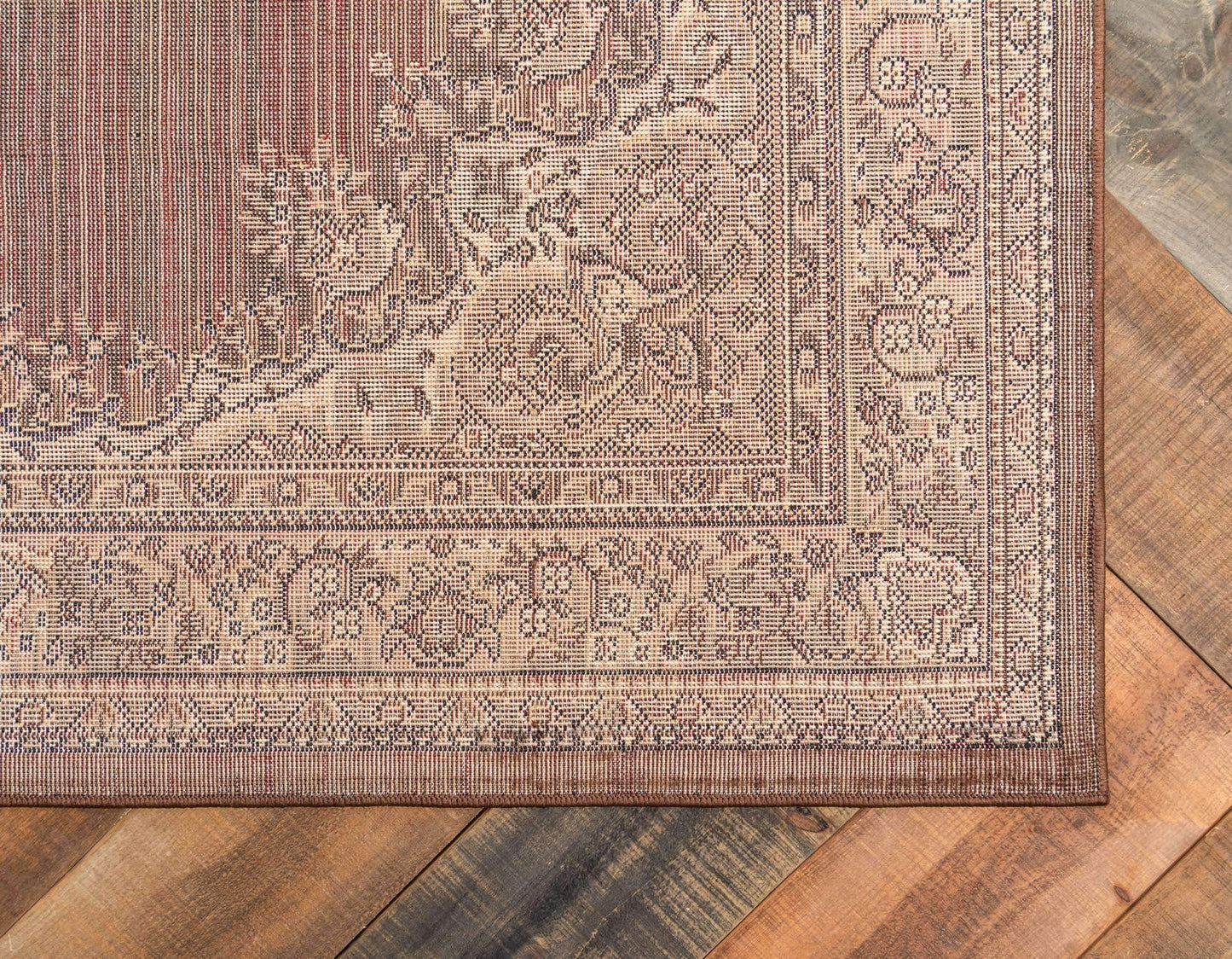 Unique Loom Reza Collection Traditional Persian Style Area Rug, 8 x 10 ft, Brown/Ivory