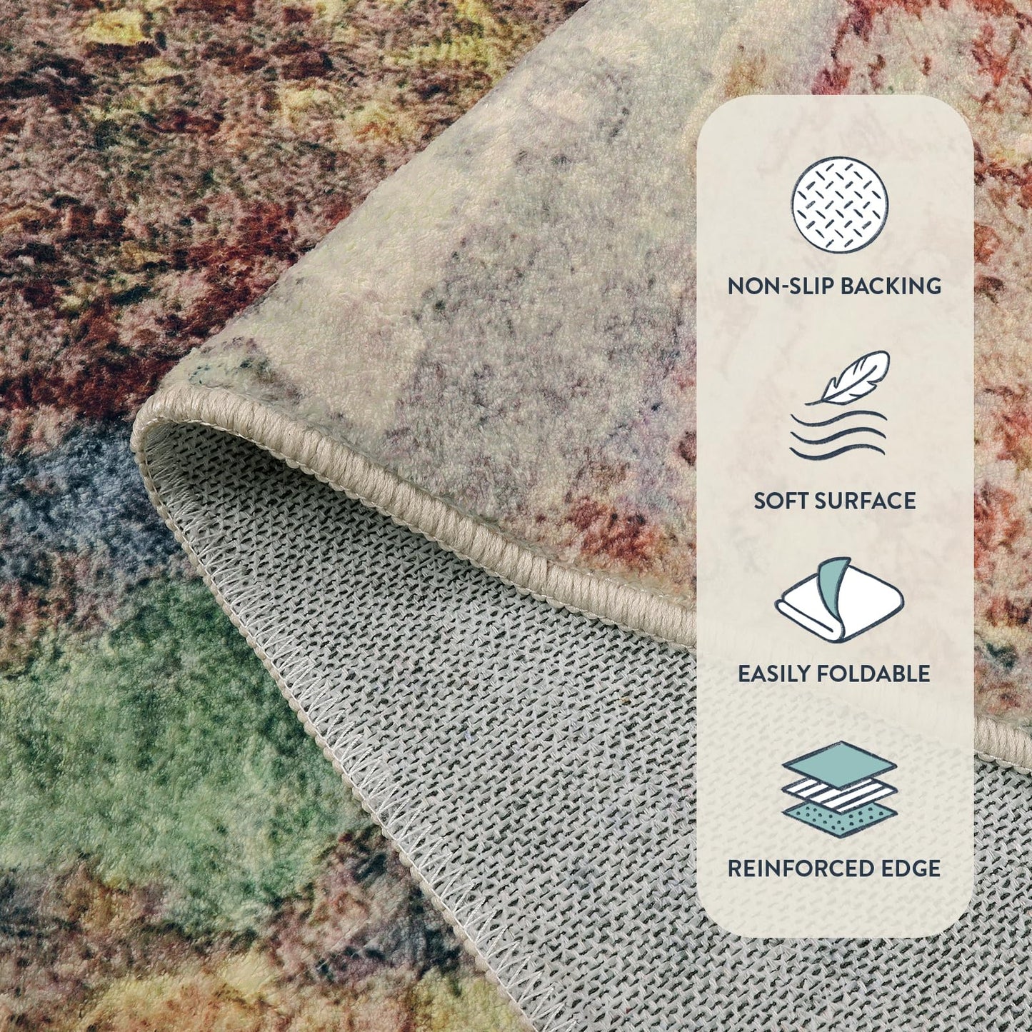 Lahome Modern Abstract Area Rug - 4x6 Washable Rugs for Living Room Bedroom Dining Room, Contemporary Indoor Floor Carpet for Kitchen Laundry Room Entryway Home Office