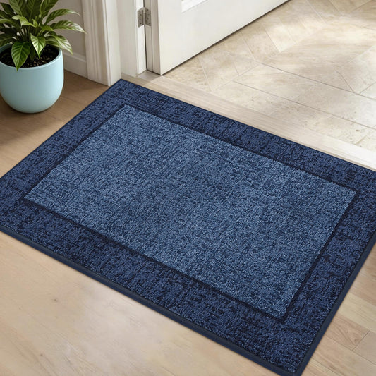 MatMaven Dirt Trapper Door Mat 20"x 32", Non Slip Washable Doormat, Stain Removal and Absorbent Welcome Mat, Floor Mats,Low Profile Entrance Dog Door Mats for Front Back Door,Blue