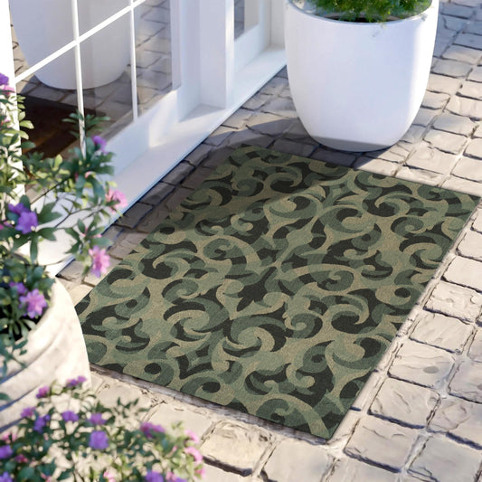 Superior Indoor/ Outdoor Small Area Rug, Contemporary Home Floor Decor, Patio, Entryway, Porch, Kitchen, Dining Room, Living, Office, Jute Backed, Aldaine Collection, 2' x 3', Teal