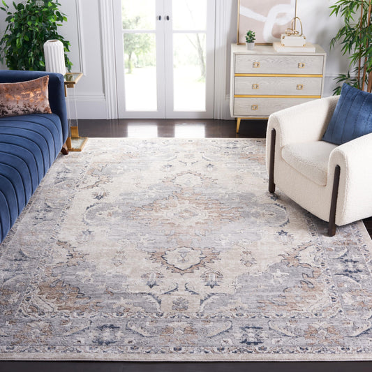 SAFAVIEH Area Rug 8x10 - Oregon Collection - Large - Beige & Grey, Oriental Distressed Design, Non-Shedding & Easy Cleaning, Ideal for Living Room, Bedroom, Office, Dining Space (ORE898B)