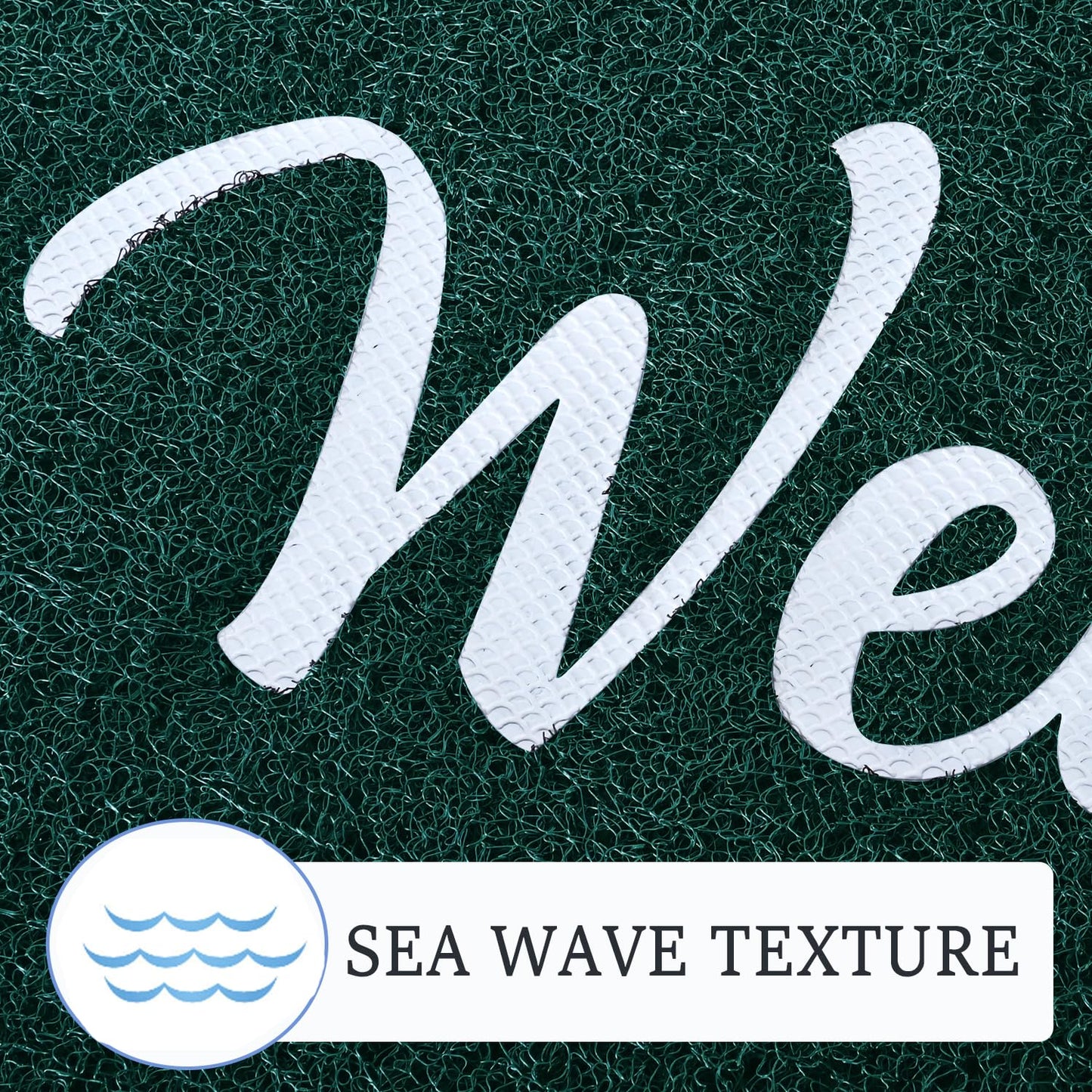 T.HENV Welcome Mat Outdoor Indoor, 32x20 100% Waterproof Front Door Mat Outside Entrance, All-Weather Quick Dry Doormat, Low Profile Patio Proch Entryway Mat, Non Slip, Easy Clean, Green-White