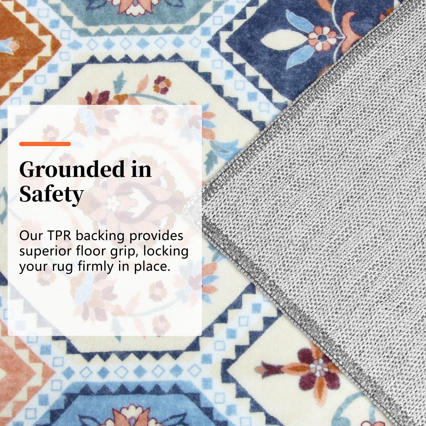 TTelephant Area Rugs 5x7, Washable Rugs for Living Room, Soft Non-Slip Boho Moroccan Rug, Low-Pile Printed Carpet for Bedroom, Dining Room, Playroom -Multi