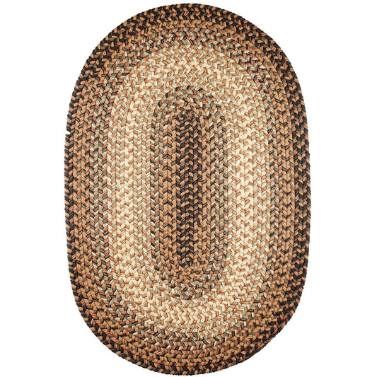 Super Area Rugs Oval 2X3 Taupe/Gray Braided Rug Hartford Primitive Decor Carpet - Indoor Outdoor - 2' X 3' Woven Entryway Carpet