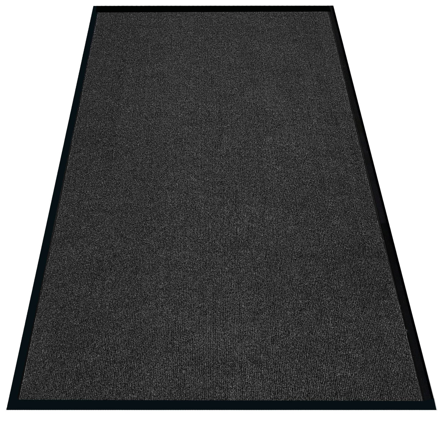 Front Door Mat, 4' x 6' Extra Large Commercial Industrial Rug Heavy Duty Outdoor Indoor Entryway Doormat Low Profile Welcome Entry Door Mat Non Slip Backing for Entrance Home Office,Black
