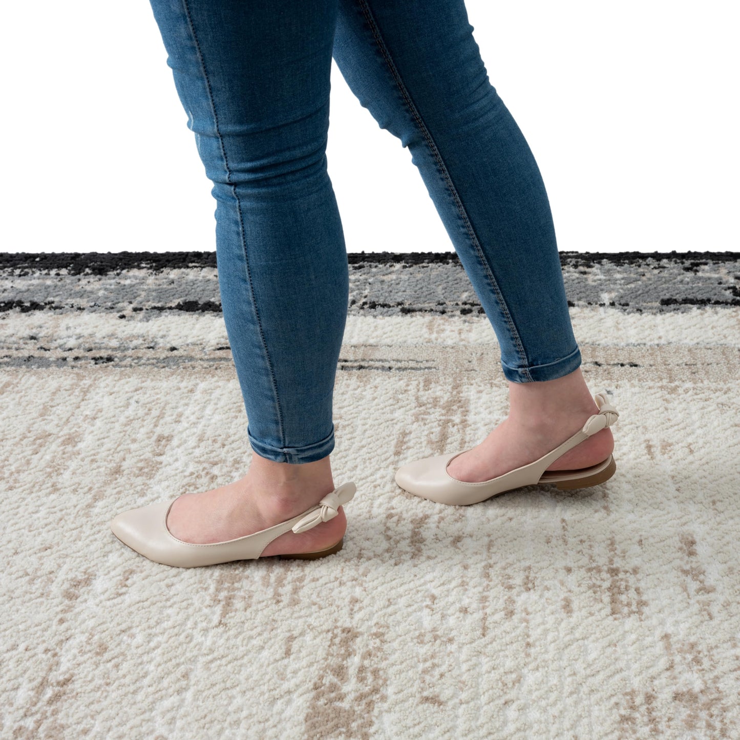 Abani Ivory Area Rug for Living Room, Bedroom - Abstract Pattern- 4' x 6' -Durable & Easy to Clean