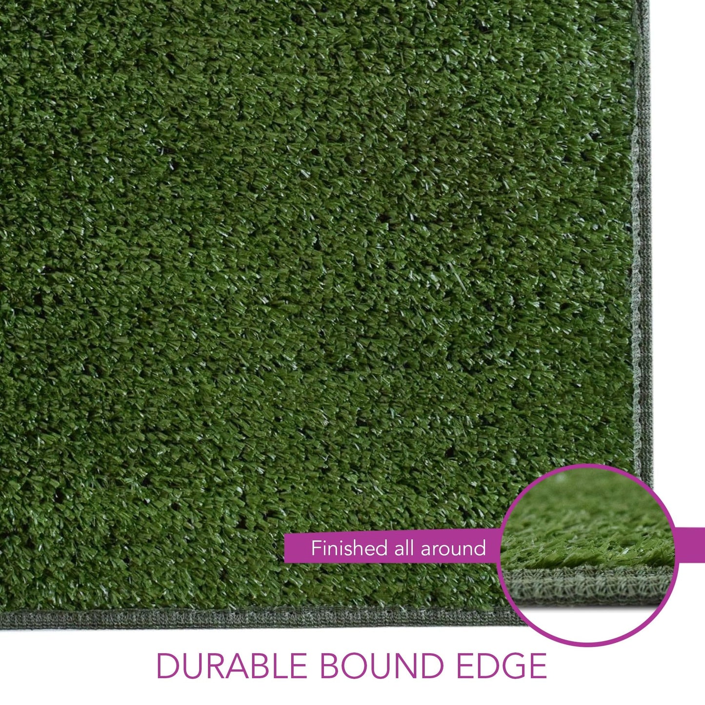 iCustomRug Synthetic Grass Rug – 6 x 18ft Lawn Green Turf Carpet for Patios, Yards, Boats, Camping – Indoor/Outdoor Use