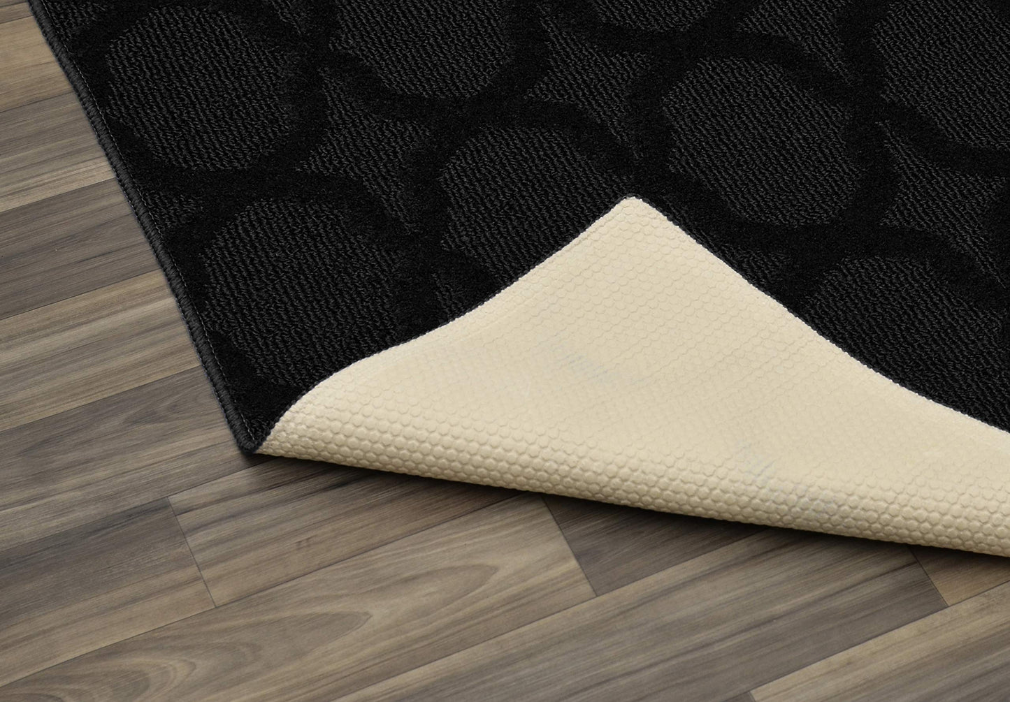 Garland Rug Sparta Non Slip Polypropylene 6 Ft. X 9 Ft. Black Area Rug- Ideal for Living Rooms & Hallways, Stylish & Durable for High-Traffic Areas