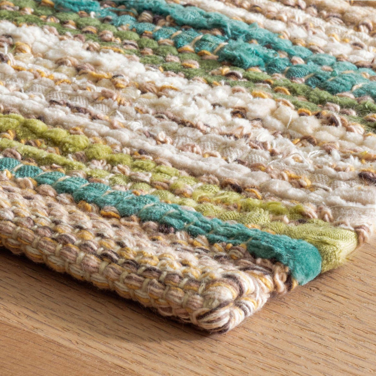 Dash and Albert Francisco Cotton Area Rug - 3' x 5' Green Stripe Handwoven Accent Rug - Durable, Low Pile, High Traffic Living Room, Hallway, Stairs - Premium Luxury Hotel Quality Soft Breathable