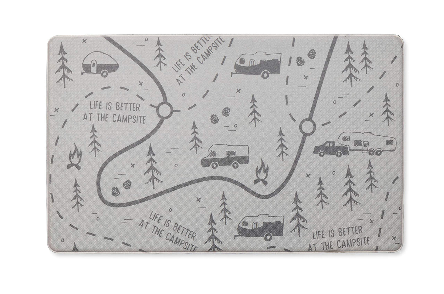 Camco Life is Better at The Campsite Anti-Fatigue Kitchen Mat - Features RV Map Design & Non-Slip Surface - Reduces Discomfort While Standing for Extended Time - 30 x 18 x 3/8 in (53436)
