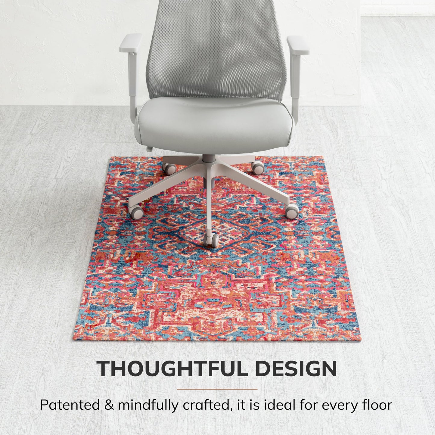 Anji Mountain Rug'd Office Chair Mat for Carpet & Hardwood Floor - Jacquard Woven, Anti-Slip Backing, Low Pile, Floor Protector Desk Chair Mat, Office Rugs for Rolling Chairs (Phoenix - 36" x 48")