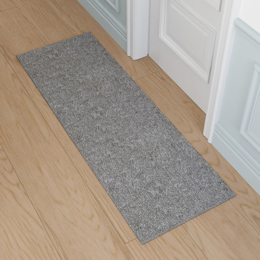 Ottomanson Door Mat Indoor Entryway Runner Rug – Non-Slip Durable Low-Pile Runner with Stain-Resistant Surface, 20" x 59", Gray