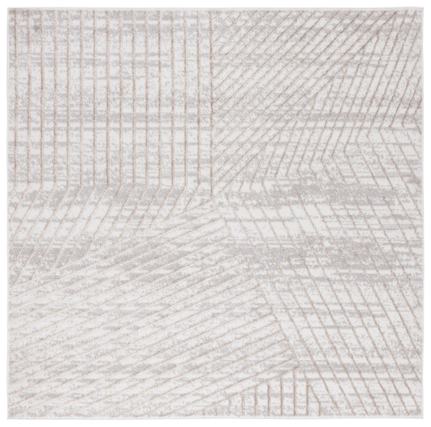 SAFAVIEH Maya Collection Area Rug - 7' Square, Ivory & Beige, Non-Shedding & Easy Care, Ideal for The Living Room, Dining Room Bedroom (MYA114B)