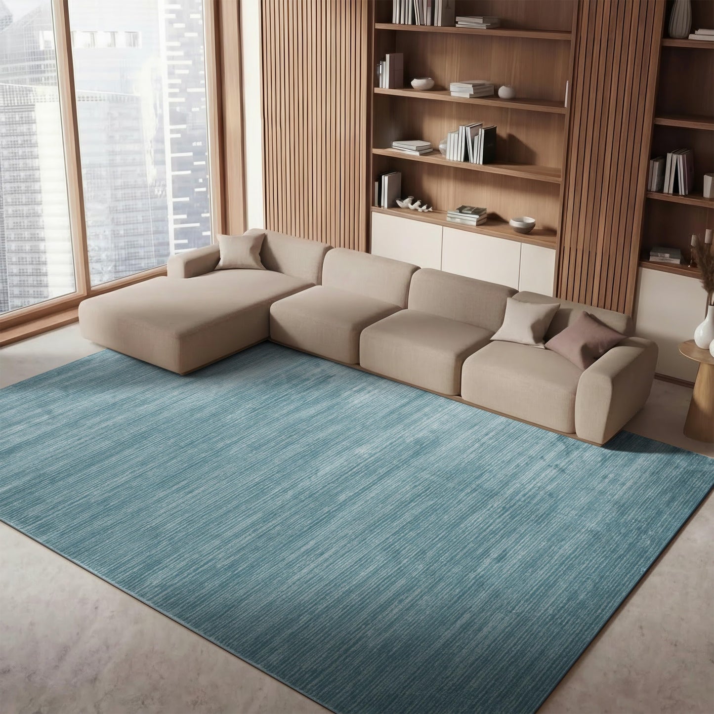 SAFAVIEH Area Rug 6x9 - Vision Collection - Aqua, Modern Ombre Design, Non-Shedding & Easy to Clean, Ideal for Living Room, Bedroom, Dining Space (VSN606B)