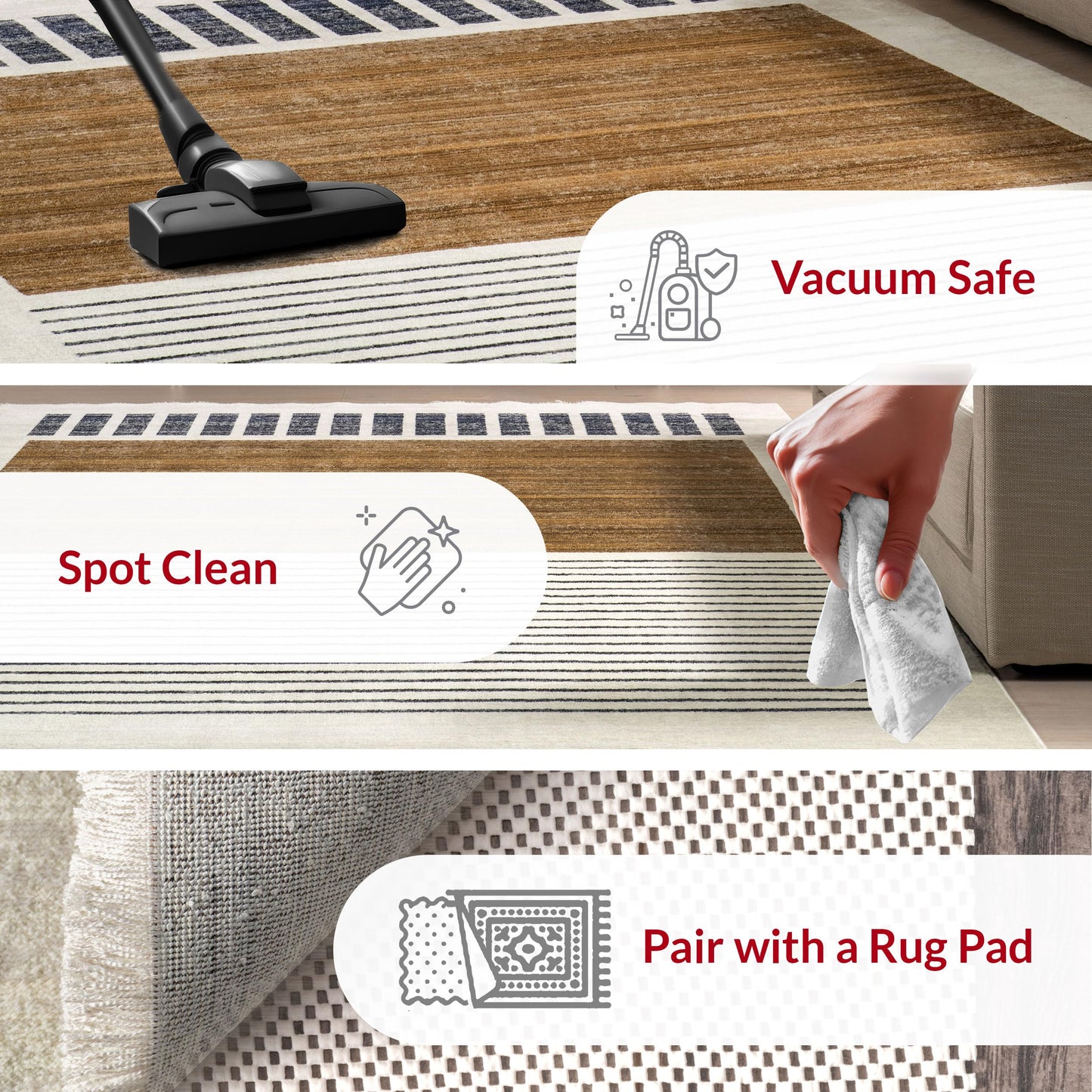 nuLOOM Fringed Performance Indoor Area Rug, Power Loomed, Easy Clean, Durable, Non-Shed, 2'8" x 8', Keeva Beige