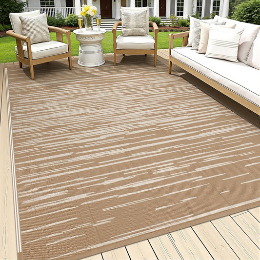 HEBE Outdoor Rug 5'x8' for Patios Clearance Waterproof Patio Mat Plastic Straw Rug Reversible RV Camping Tent Rug Outside Indoor Outdoor Area Rugs for RV,Deck,Beach,Balcony,Camper