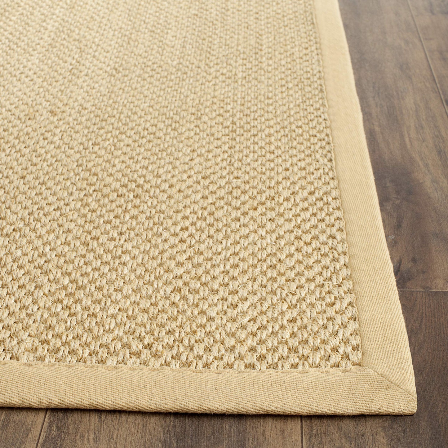 SAFAVIEH Natural Fiber Collection Runner Rug - 2'6" x 12', Maize & Wheat, Sisal, Woven Design with Border (NF443A)