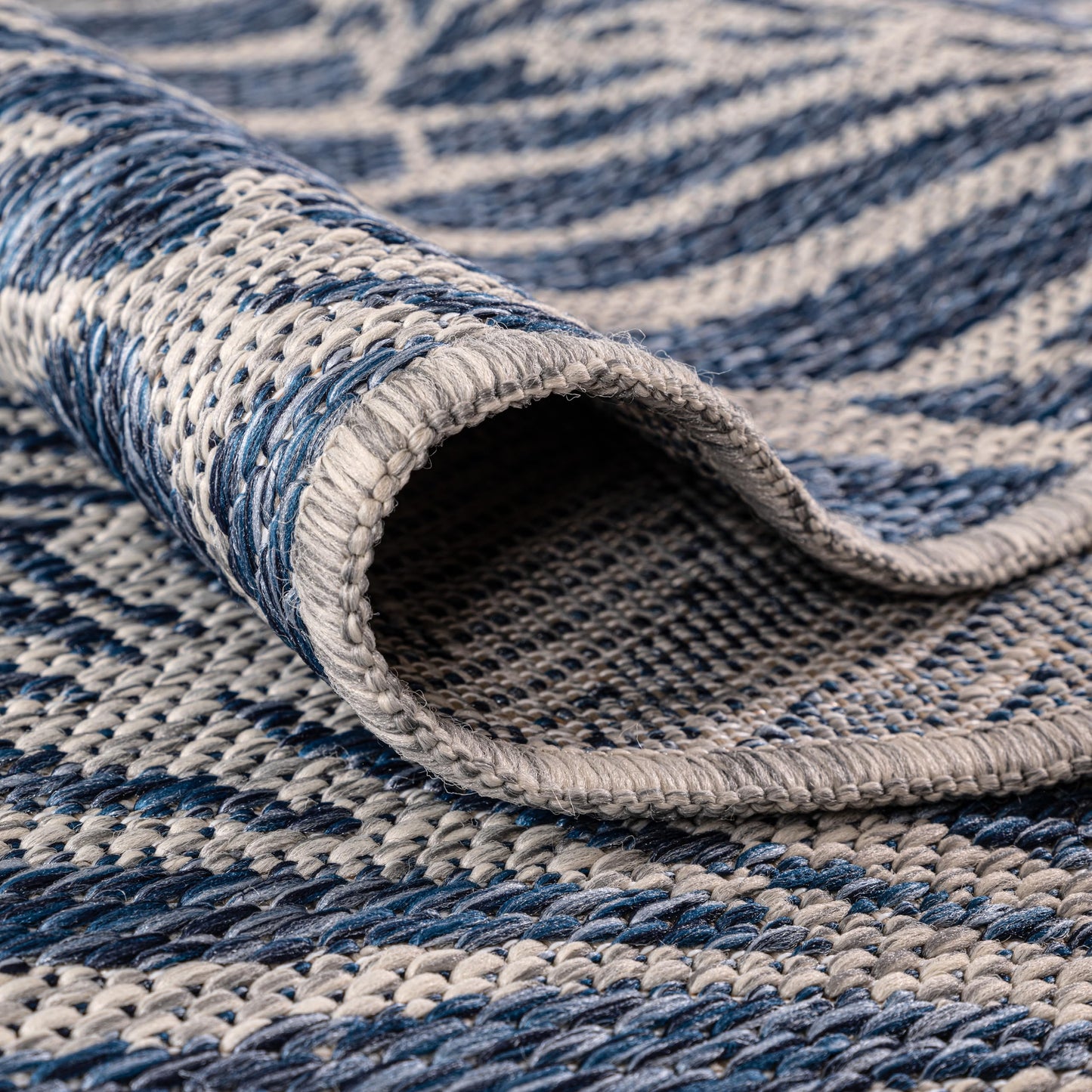 Keen Home Design Terrace Outdoor Throw Rug - 36"x60" Washable Indoor/Outdoor Rug for Patio, Kitchen, Balcony, Beach, Garden, Deck and Porch, Size: 3' x 5', Rainforest Navy