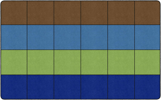 Flagship Carpets Seating Blocks Educational Area Rug for Kids and Teachers in The Classroom, Institutional Quality for Schools, Preschool, Daycare, and Learning Centers, 7'6" x 12' - Calming