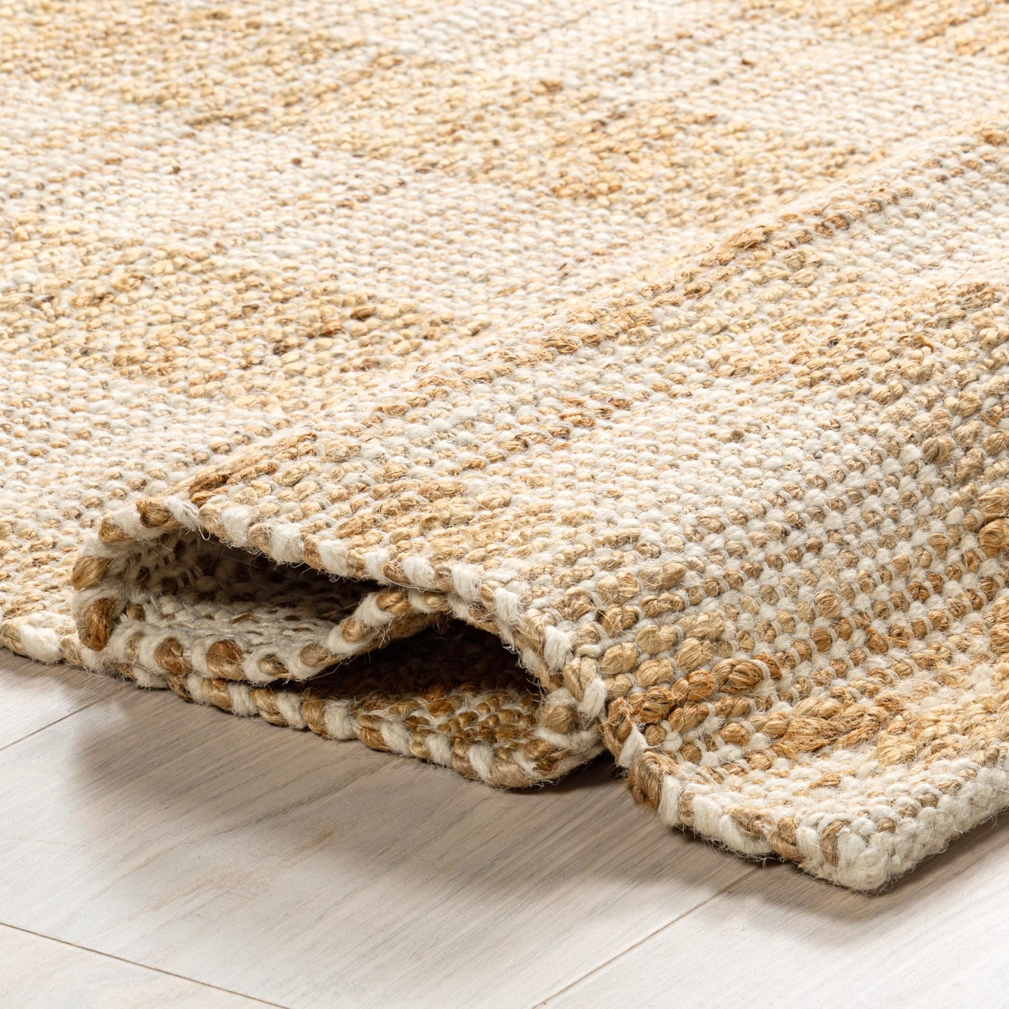 Rugs USA Hillcrest Jute and Wool Area Rug, 7'6" x 9'6", Natural