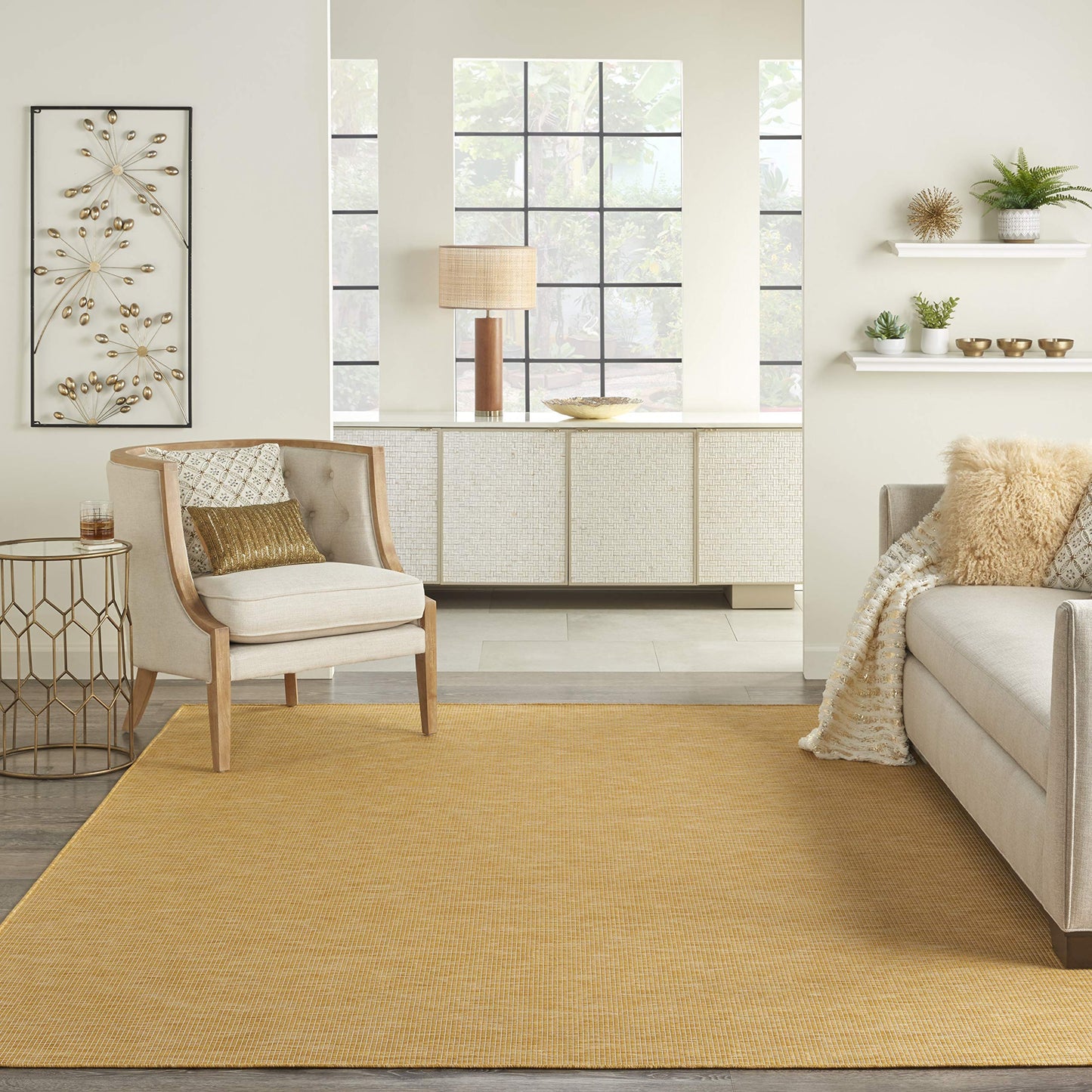 Nourison Home Positano Yellow 8' x 10' Area Rug - Easy Clean, Non Shedding, Bed Room, Living Room, Dining Room, Kitchen (8' x 10')