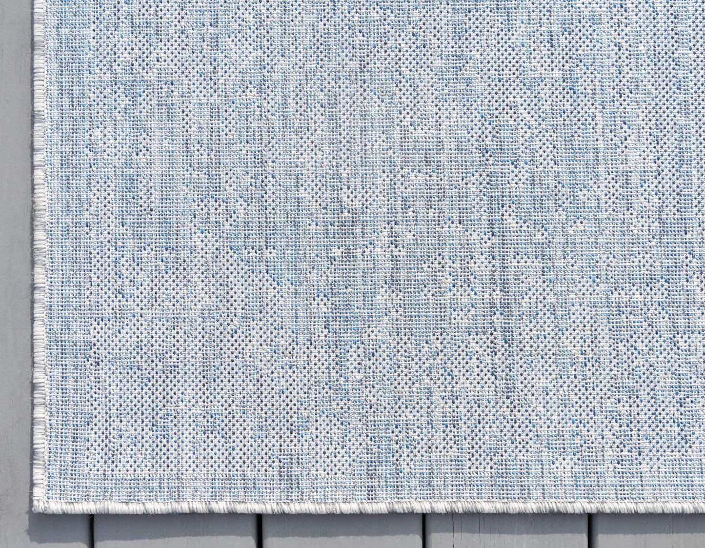 Unique Loom Outdoor Traditional Collection Area Rug - Timeworn (2' x 8' Runner, Blue/ Gray)