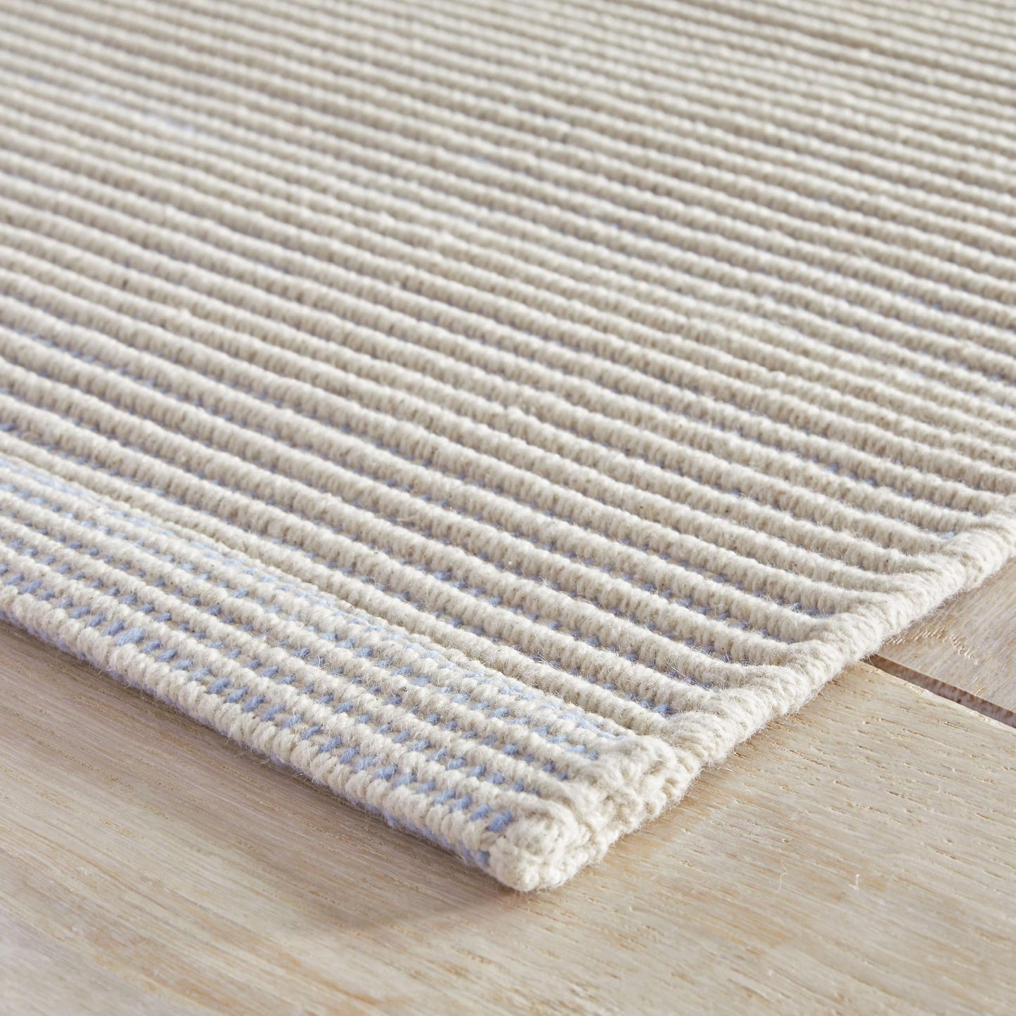 Dash and Albert Haverhill Cotton Area Rug - 2' x 3' French Blue Solid Handwoven Accent Rug - Durable, High Traffic Areas Hallway, Living Room, Stairs, Bedroom