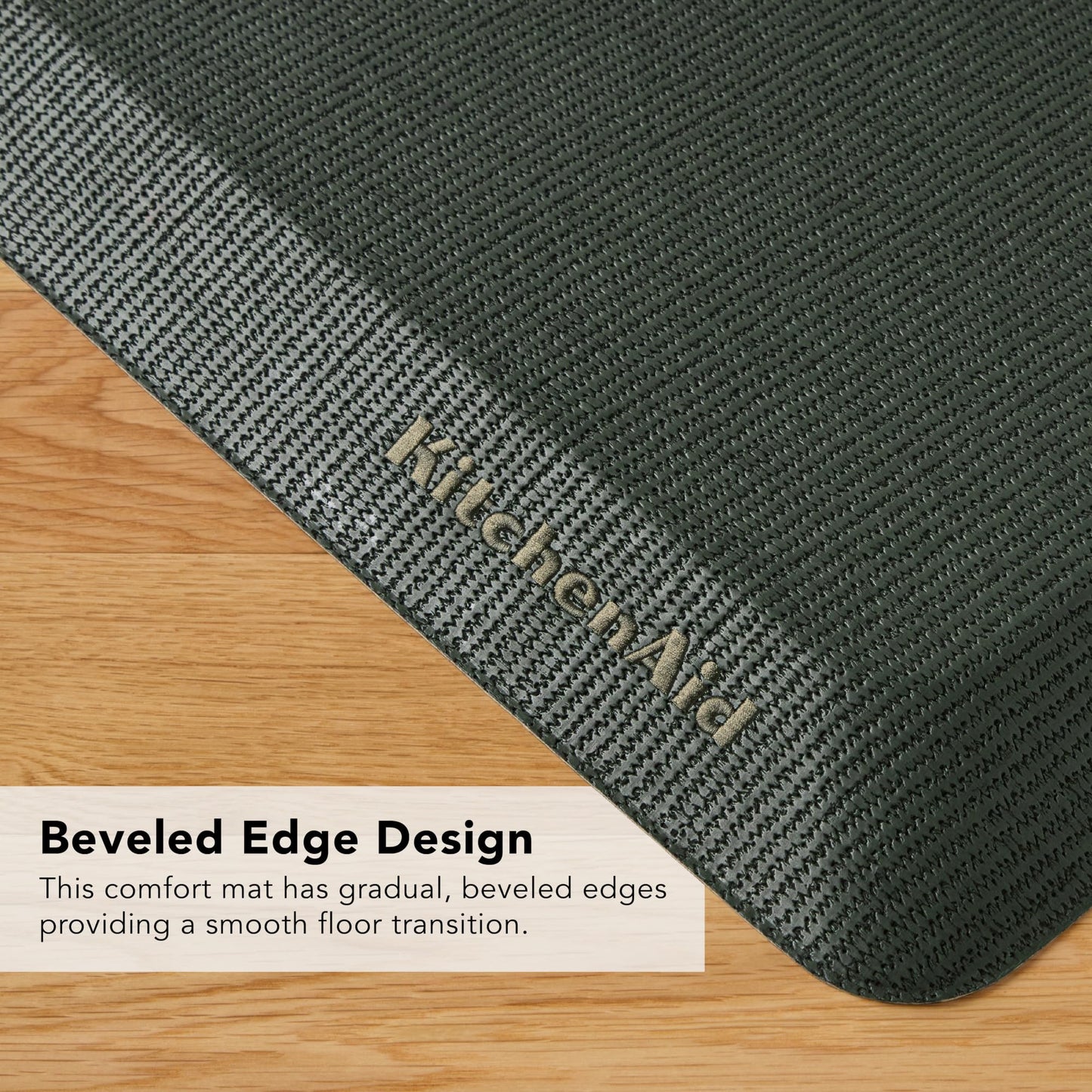 KitchenAid Gourmet Series Kitchen Comfort Gel Mat, Solid Basketweave, Deep Forest Green, 20"x39"
