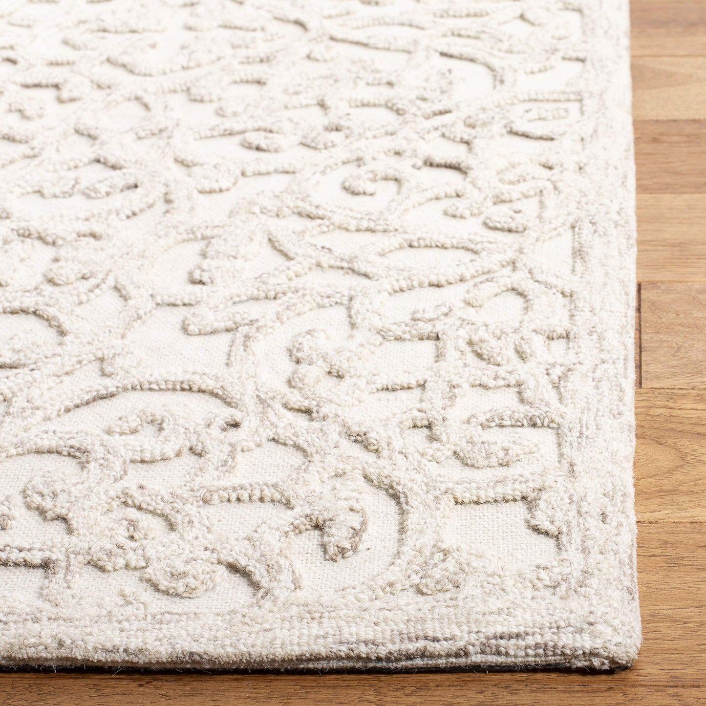 SAFAVIEH Area Rug 8x10 - Trace Collection - Large - Camel & Ivory, Handmade Wool, Ideal for Living Room, Bedroom, Office, Dining Space (TRC103E)