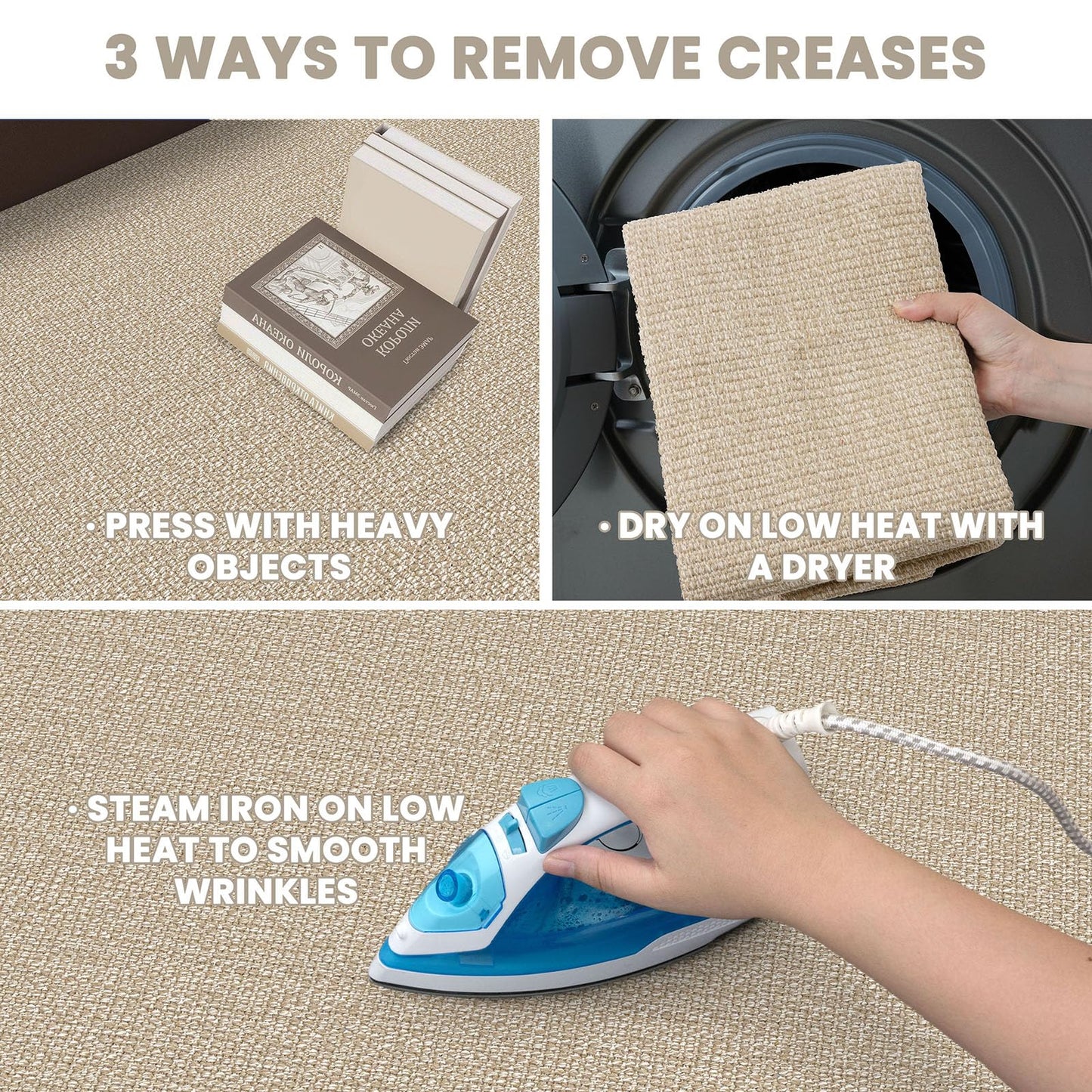 EARTHALL Washable Runner Rug 2x8 Ft Non Slip Runners for Hallways Cotton Rubber Backed Kitchen Runner Braided Indoor Floor Carpet Runners for Entryway, Hallway, Kitchen, Bedroom, Send/Beige