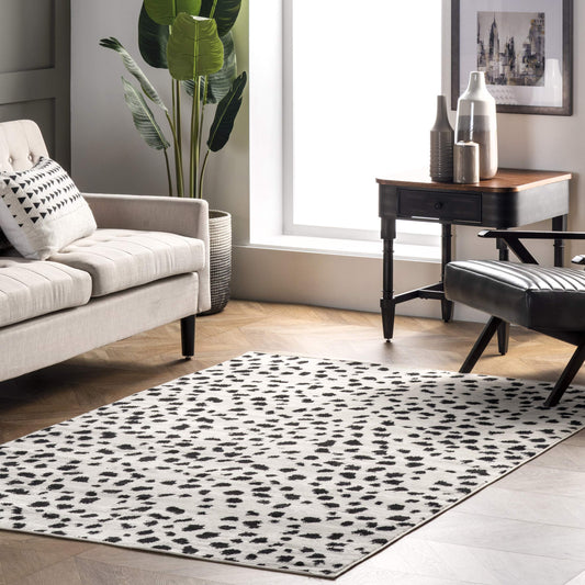 Nuloom Brooks Beige/Ivory, 4' x 6', Leopard Print, Soft and Cozy, High Traffic, Stain Resistant, Easy Clean, Durable Area Rug for Bedroom, Living Room, Dining Space, Den, Foyer, Entryway