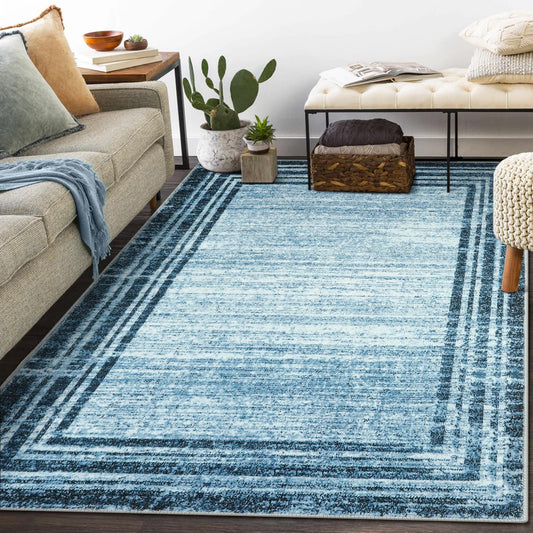 Lahome Abstract Area Rugs 5x7,Washable Modern Rugs for Living Room Non-Slip,Low-Pile Soft Rug Minimalist Bordered Floor Carpet for Bedroom Dining Room Entryway Indoor