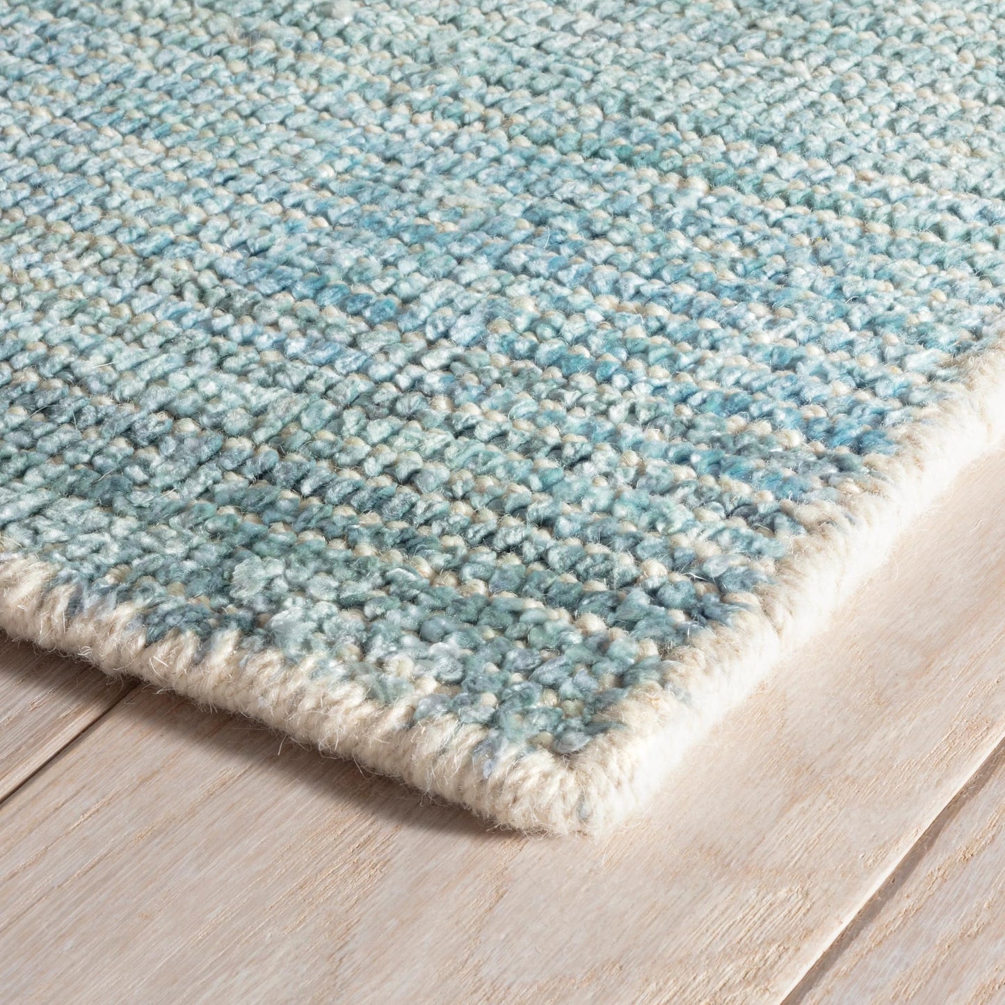 Dash and Albert Sky Moon Handwoven Cotton/Viscose Rug, Runner-2.5 X 8 Feet, Blue Stripe Pattern - Premium Luxury Hotel Quality Soft Breathable Hypoallergenic Machine Washable Easy Care All Season