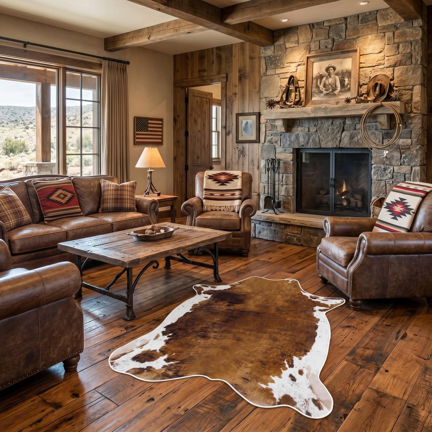 Klyyo Clyro 35"x 59" Premium Faux Cowhide Rug Sturdy and Large Size Cow Print Rugs Rustic Western Cow Print Rugs Faux Fur Animal Cows Hide Carpet Farmhouse Rustic Home Decor for Living Room Bedroom