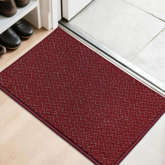 COSY HOMEER-Door-Mat 20" x 32" Non Slip Absorbent Entryway Rugs Dirt Trapper Doormats Washable Entrance Mats Low Pile Welcome Floor Mat for Front Back Door and Entry Mats,Red