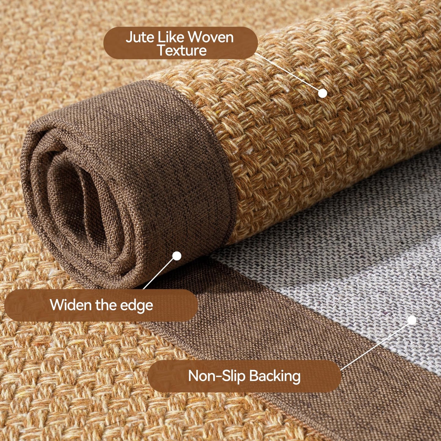 YDKGL 3x5 ft Entryway Area Rug Hallway Kitchen Runner Rug Floor Mat Brown