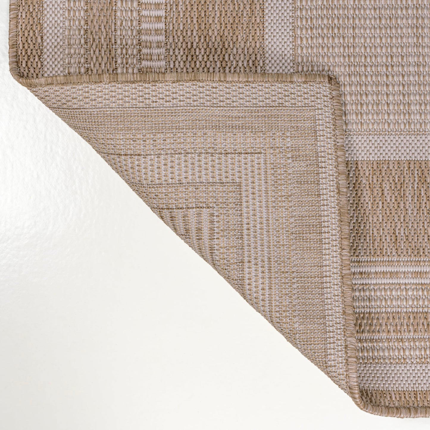 JONATHAN Y Border Stripe Indoor Outdoor Area Rug 4X6 Beige/Cream, Beckett Classic Casual for Backyard, Patio, Porch, Easy-Cleaning, High Traffic, Pet-Friendly, Non-Shedding (TSN208A-4)