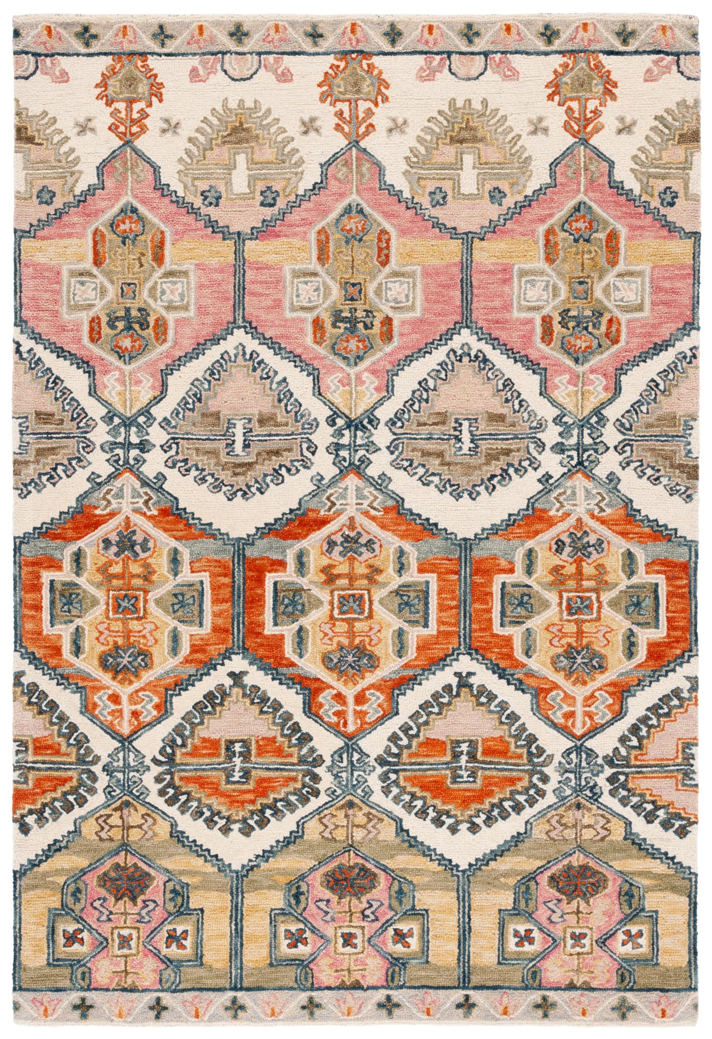 Safavieh Aspen Collection Accent Rug - 4' x 6', Red & Ivory, Handmade Wool, Ideal for The Living Room, Bedroom, Dining Room (APN106Q-4)