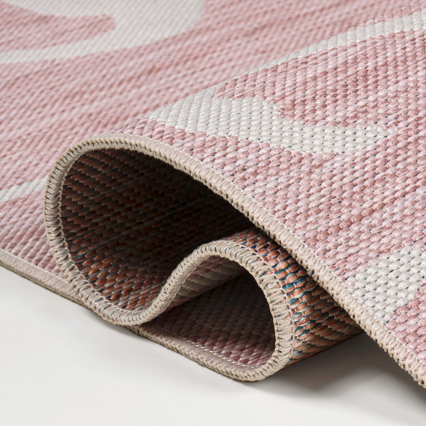JONATHAN Y Flamingos Two-Tone Indoor Outdoor Runner Rug 2X8 Pink/Cream, Liana Casual Coastal for Backyard, Patio, Porch, Easy-Cleaning, High Traffic, Pet-Friendly, Non-Shedding (TSN401C-28)