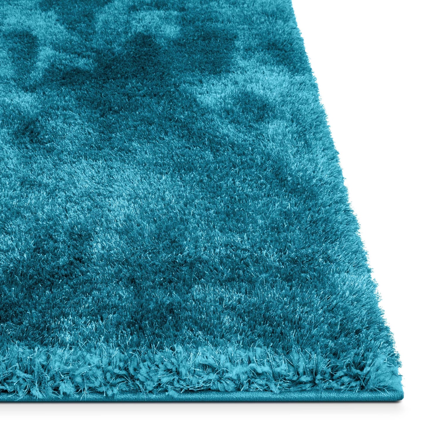 Well Woven Feather Collection Liza Shag Rug – Turquoise Blue, 9'3" x 12'6" for Grand Living Room and Dining Room - Soft Plush Feel