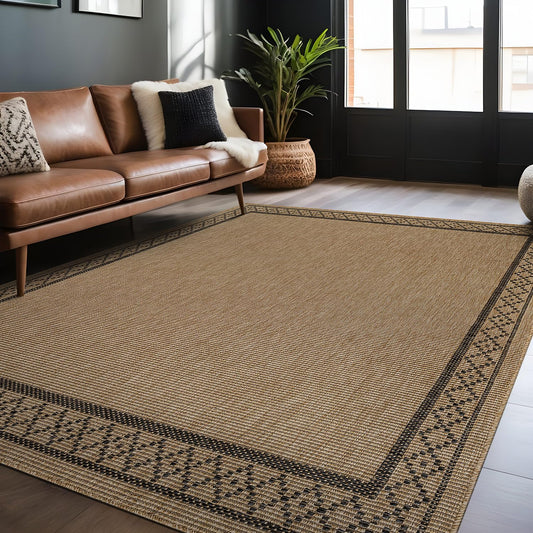 Luul Home Easy Jute Rugs 8x10 Frame Natural Color Living Room Indoor Outdoor Area Rug for Patio and Kitchen Rug High Traffic Washable Easy to Clean Solid Boho Woven Design Carpet (8 x 10)