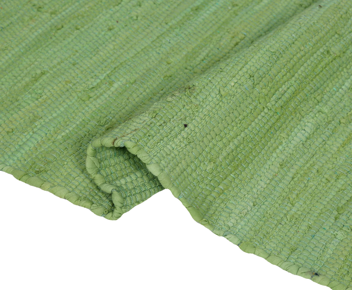 Cotton Rag Rug 24x36'' | 2x3' Multicolor Area Rug - Hand Woven, Washable & Reversible with Tassels - Perfect for Living Room, Kitchen, Entryway, or Bedroom (Solid Sage)