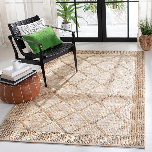 SAFAVIEH Kilim Collection Accent Rug - 3' x 5', Natural & Beige, Handmade Moroccan Jute, Ideal for High Traffic Areas in Entryway, Living Room, Bedroom (KLM457A)