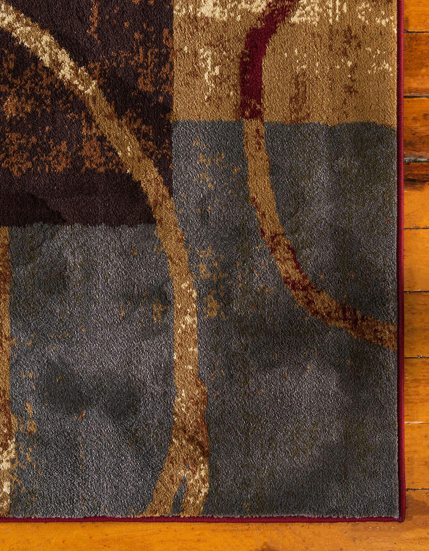 Unique Loom Barista Collection Area Rug - Kouillou (4' 1" Square, Multi/ Brown)